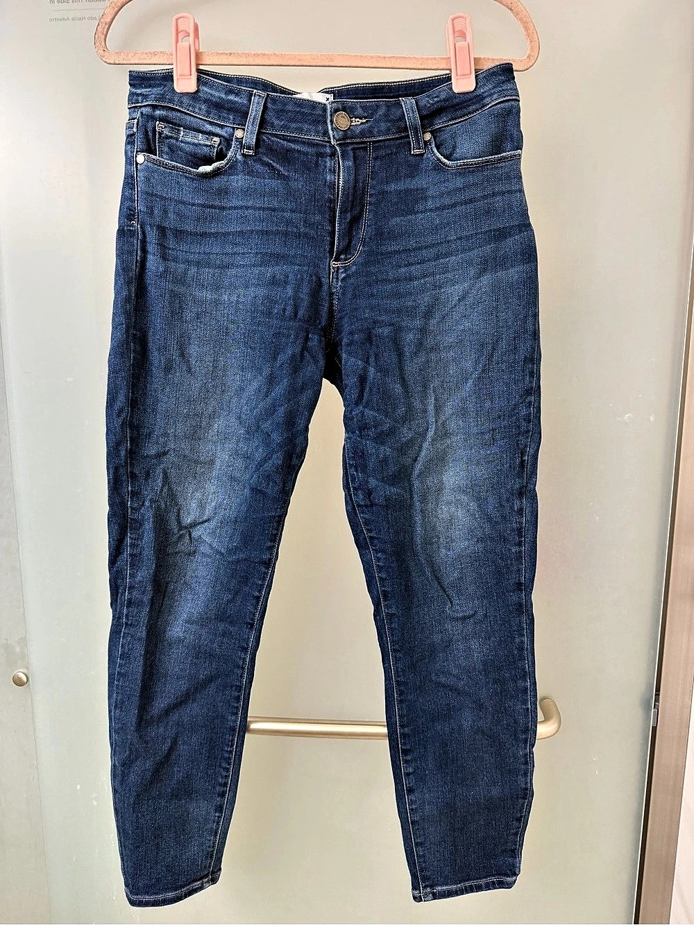 Paige Verdugo Crop Cropped Skinny Jeans Blue Waist 30